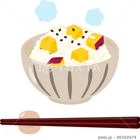 サツマイモ入りのご飯、さつま芋ご飯 96568974