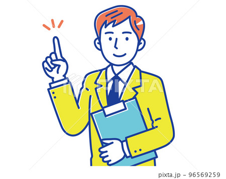 書類を持って指差しする若い男性ビジネスマン 書類を持って指差しする若い男性ビジネスマン 96569259