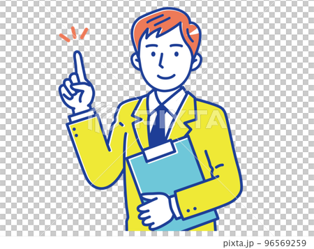 書類を持って指差しする若い男性ビジネスマン 書類を持って指差しする若い男性ビジネスマン 96569259