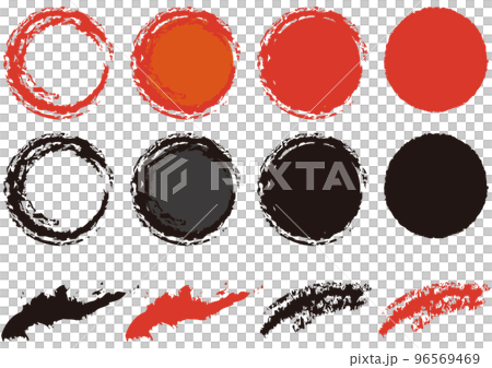 拉絲圓形框架和款待套裝紅色和黑色 拉絲圓形框架和款待套裝紅色和黑色 96569469