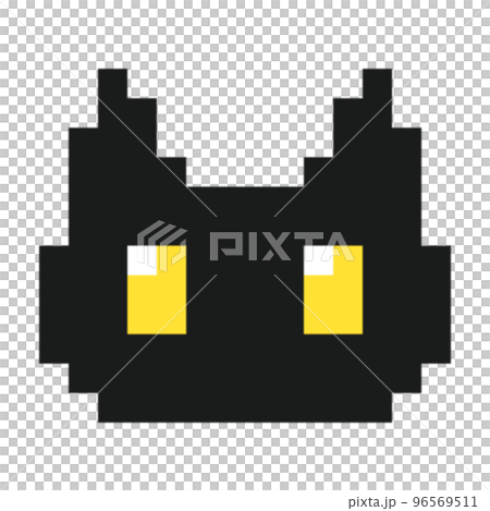 Black cat pixel art icon 96569511