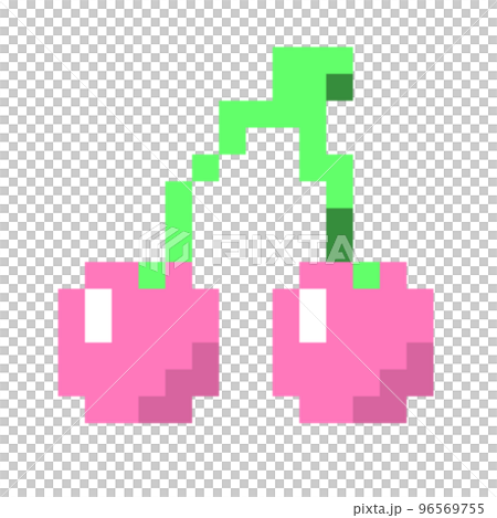 サクランボ　ドット絵　アイコン　ピンク 96569755