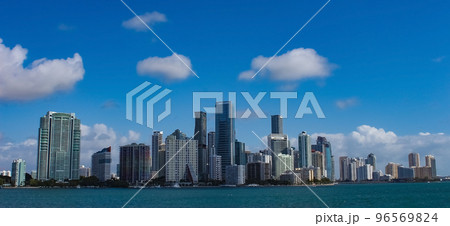 Downtown Miami cityscape view with condos and office buildings. Downtown Miami cityscape view with condos and office buildings. 96569824