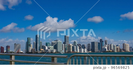 Downtown Miami cityscape view with condos and office buildings. 96569825