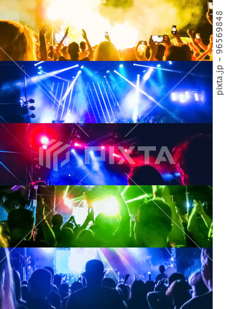 Crowd raising their hands and enjoying great festival party or concert. 96569848