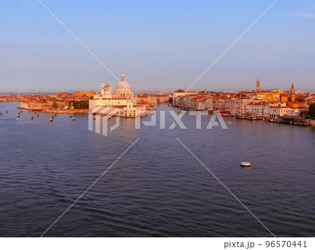 Beautiful view from Grand Canal on colorful facades of old medie 96570441