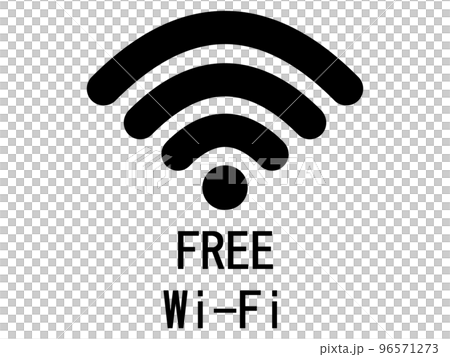 黑色FREE Wi-Fi插畫素材 黑色FREE Wi-Fi插畫素材 96571273