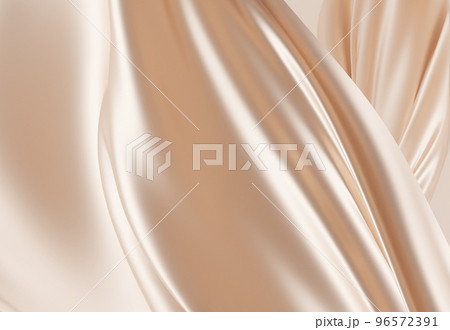 エレガントな金色のサテンシルクのウェーブテクスチャ 96572391