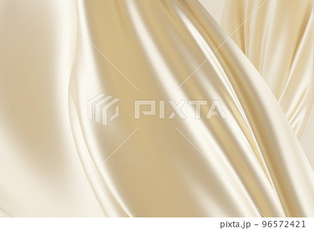 エレガントな金色のサテンシルクのウェーブテクスチャ 96572421