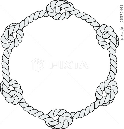 Round rope frame isolated on white background. Twisted cord Round rope frame isolated on white background. Twisted cord 96572441