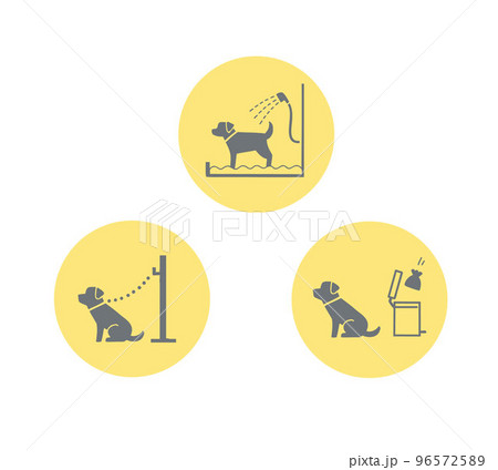 ペットマナーのアイコンセット 96572589