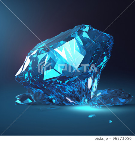 宝石 サファイア 高価 ダイヤモンド 鉱石 青のイラスト素材 [96573050 ...