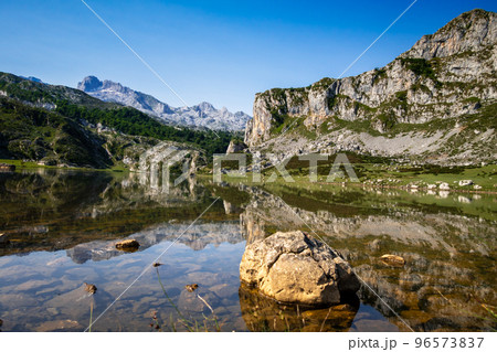Lake Ercina in Picos de Europa, Asturias, Spain 96573837