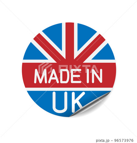 made in UK round sign sticker tag label 96573976