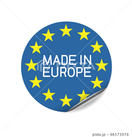 made in Europe round sign sticker tag label 96573978