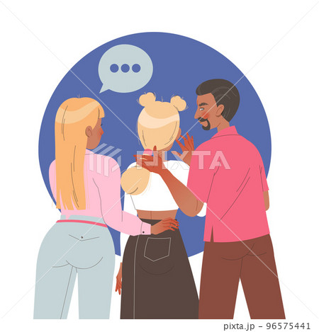 Parents Comforting Daughter Supporting and Talking of Problem Vector Illustration Parents Comforting Daughter Supporting and Talking of Problem Vector Illustration 96575441