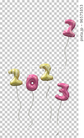 New Years Balloon 2022 fly away 2023 arrived Yellow and pink 96575853