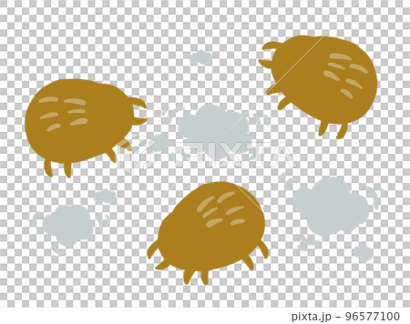 Set of cute ticks and dust / hand-drawn illustration material 96577100