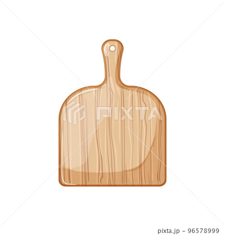 round wooden pizza board cartoon vector illustration 96578999