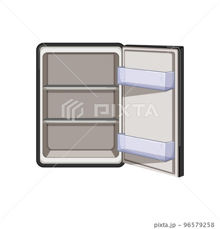 open fridge refrigerator cartoon vector illustration 96579258