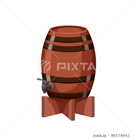 oak barrel wine cartoon vector illustration 96579642
