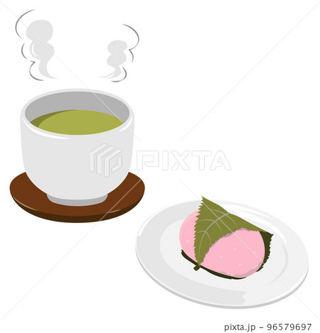 桜餅・道明寺と緑茶2 96579697