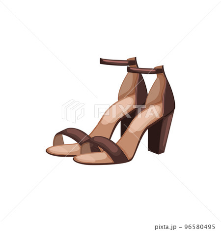 high woman shoes cartoon vector illustration 96580495