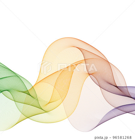 two-color bright wave. Vector abstract image....のイラスト素材 [96581268] - PIXTA