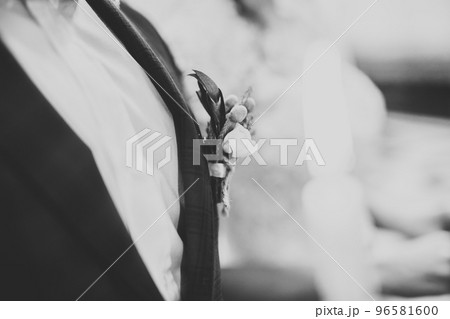 Married couple posing in a church after ceremony Married couple posing in a church after ceremony 96581600