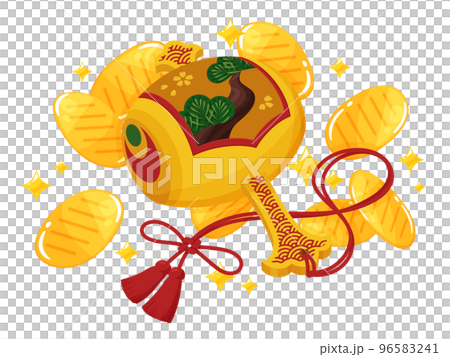 推出木槌和橢圓形的插圖 96583241