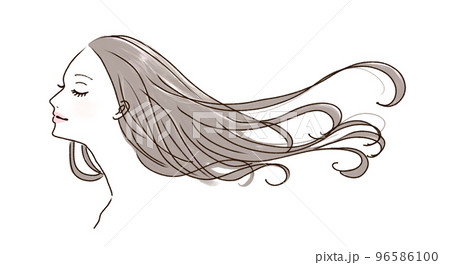 なびく長い髪 96586100