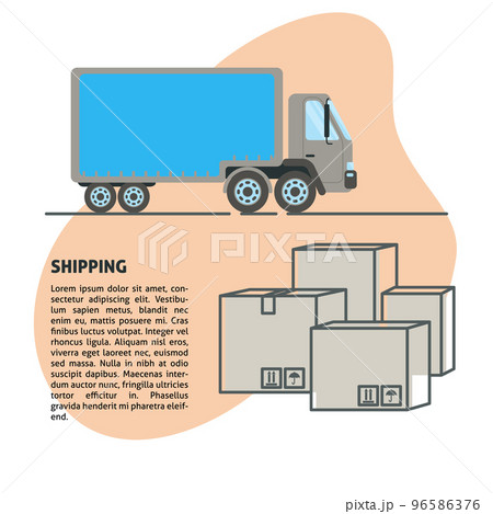 Shipping and delivery banner template in flat style Shipping and delivery banner template in flat style 96586376