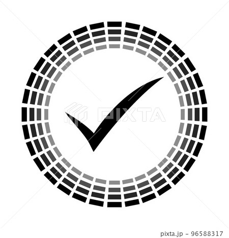 Check list button icon. Check mark in round sign. 96588317