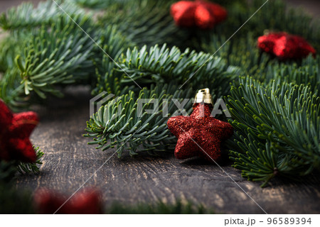 Christmas and New Year background with fir tree 96589394