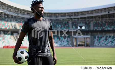 Football lifestyle. Man plays the match, game. Big dream, future professional player. Football lifestyle. Man plays the match, game. Big dream, future professional player. 96589480