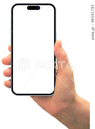 スマートフォン 14 Proを持つ手 96591785