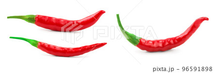red hot chili peppers isolated on white background 96591898