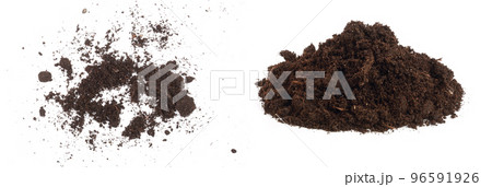 Pile heap of soil isolated on white background 96591926