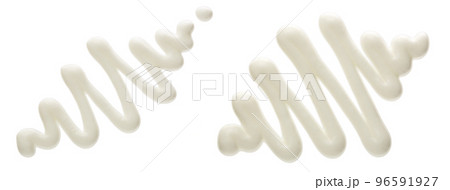 sour cream isolated on white background. Top view. Flat lay sour cream isolated on white background. Top view. Flat lay 96591927