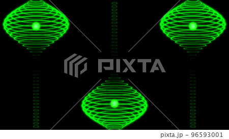 緑色のコイル　CG　加速器　イメージ 96593001