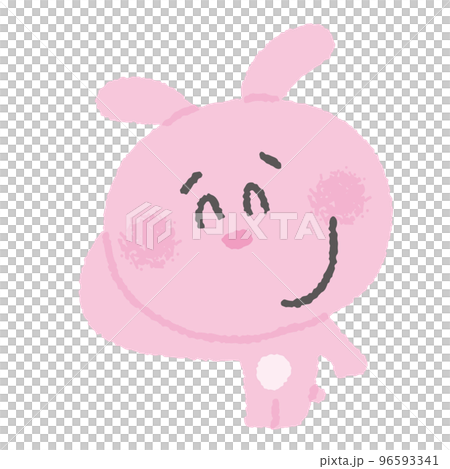 褒められていや〜と照れるウサギ 96593341