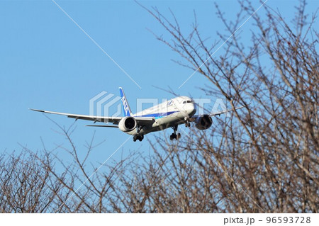 成田空港に着陸する航空機 成田空港に着陸する航空機 96593728