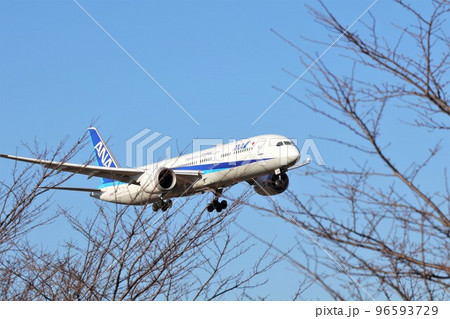 成田空港に着陸する航空機 成田空港に着陸する航空機 96593729