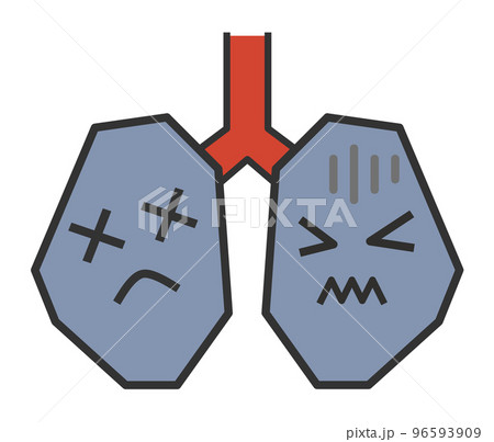 健康診断で病気が発見された不健康な肺のイラスト 96593909