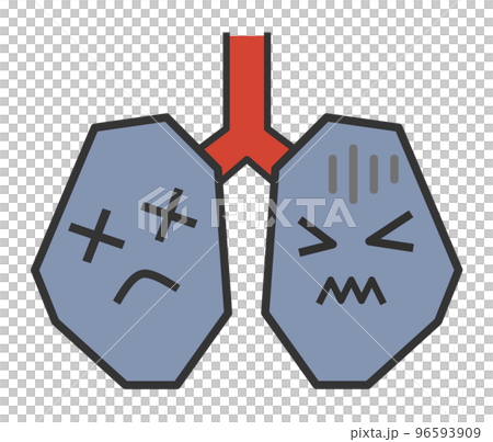 健康診断で病気が発見された不健康な肺のイラスト 96593909