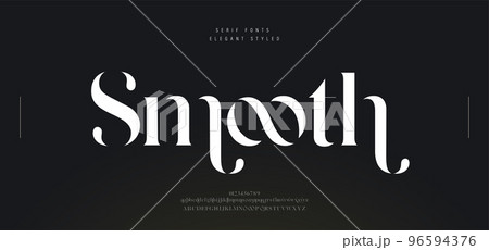 Luxury alphabet letters font. Classic Lettering Minimal Fashion Designs. Typography sans serif simple wedding logo fonts and number. vector illustration Luxury alphabet letters font. Classic Lettering Minimal Fashion Designs. Typography sans serif simple wedding logo fonts and number. vector illustration 96594376