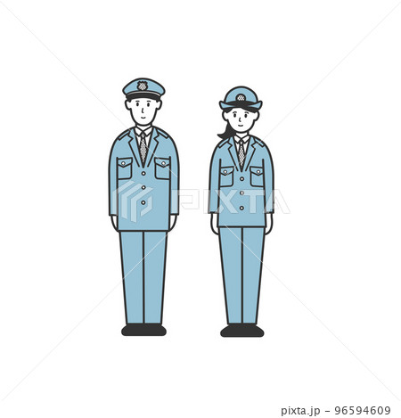警察官男女全身のイラスト 警察官男女全身のイラスト 96594609