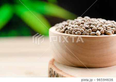 Legalized cannabis concept for medical and healthcare purpose shown by hemp seed Legalized cannabis concept for medical and healthcare purpose shown by hemp seed 96594636
