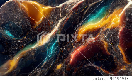 Splendid vibrant color marble luxury abstract in digital art 3D illustration. 96594933