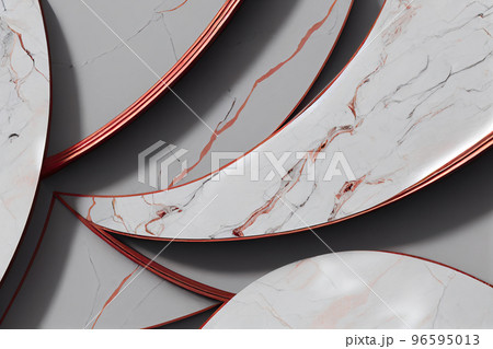 Splendid marble pink gold abstract in digital art 3D illustration. 96595013